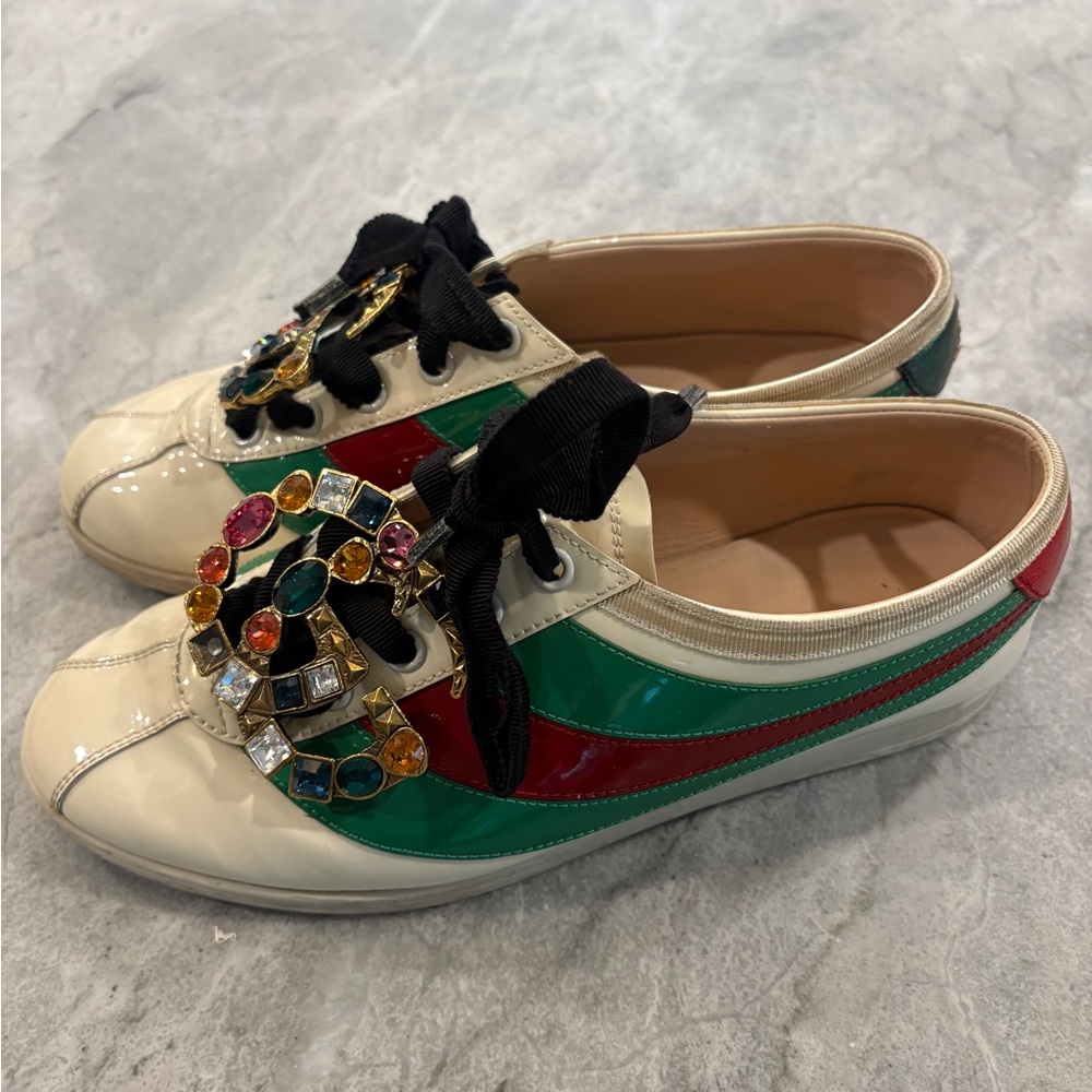💯 Authentic Falacer Gucci trainers with GG jewels